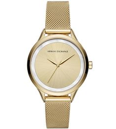 Кварцевые часы с золотистым металлическим ремешком Armani Exchange