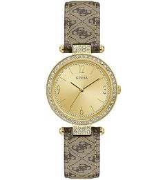 Кварцевые часы с кожаным браслетом Terrace Guess