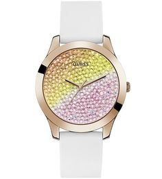 Кварцевые часы с отделкой циферблата кристаллами Crush Guess