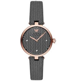 Часы круглой формы с кожаным ремешком Emporio Armani