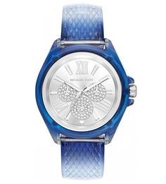Часы с синим силиконовым ремешком Michael Kors
