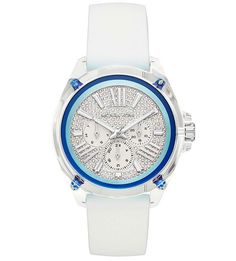Часы с белым силиконовым ремешком Michael Kors