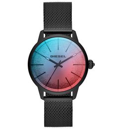 Часы с черным металлическим браслетом Diesel