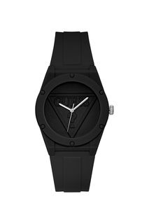 Кварцевые часы черного цвета из силикона Guess