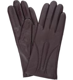 Фиолетовые перчатки из натуральной кожи Eleganzza