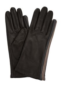 Кожаные перчатки с разноцветными вставками Eleganzza