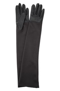 Длинные перчатки серого цвета Eleganzza