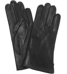 Черные кожаные перчатки без подкладки Bartoc