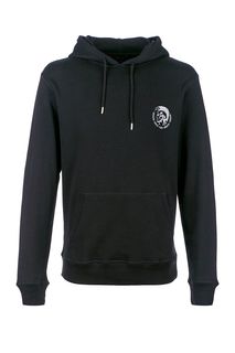 Черная хлопковая толстовка с капюшоном Diesel