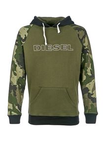 Хлопковая толстовка с капюшоном Diesel