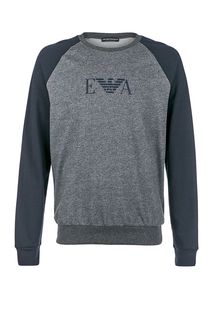 Свитшот с контрастными рукавами и принтом Emporio Armani