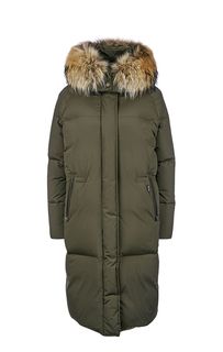 Длинный зимний пуховик с меховой отделкой WS Ester Oversize Woolrich