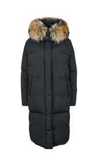 Длинный зимний пуховик с меховой отделкой WS Ester Oversize Woolrich