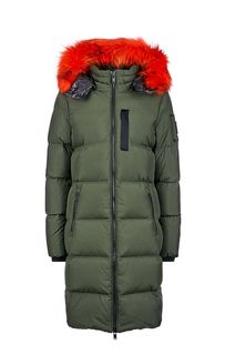 Пуховик цвета хаки Donnacona Parka с отделкой из меха енота Moose Knuckles