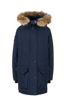 Синий пуховик с меховой отделкой Arctic Explorer