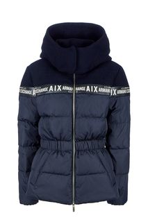 Пуховик со съемным капюшоном из полушерсти Armani Exchange