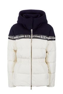 Пуховик со съемным капюшоном из полушерсти Armani Exchange