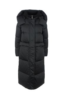 Пуховик черного цвета со съемным капюшоном Duno