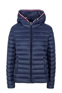 Легкий синий пуховик на молнии Tommy Hilfiger