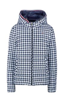 Легкий синий пуховик в клетку Tommy Hilfiger