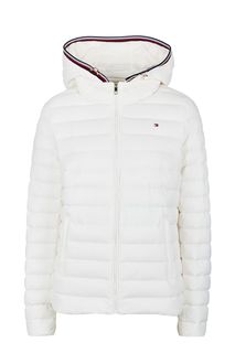 Легкий белый пуховик на молнии Tommy Hilfiger