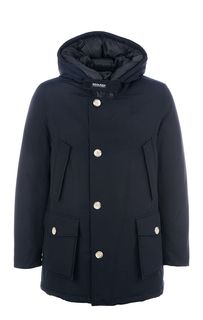 Синий хлопковый пуховик Arctic Parka Nf с капюшоном Woolrich
