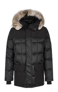 Длинный черный пуховик Callaghan Parka с меховой отделкой Canada Goose