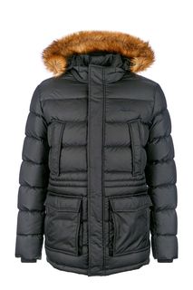Черный пуховик со съемным капюшоном Lacoste