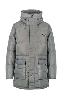Серый пуховик с капюшоном Puma