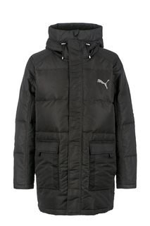 Черный пуховик с капюшоном Puma