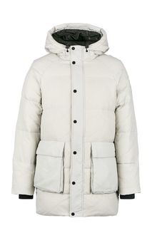 Светло-серый пуховик с капюшоном Urban Tiger