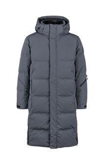 Пуховик серого цвета с молниями по бокам Urban Tiger