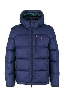 Синий пуховик со съемным капюшоном Polo Ralph Lauren