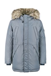 Синий зимний пуховик с капюшоном Pepe Jeans