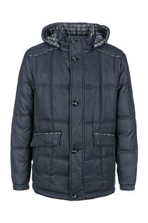 Серый пуховик с карманами и капюшоном Laconi