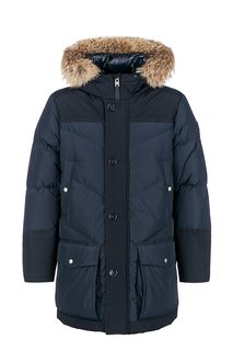 Зимний пуховик с меховой отделкой Woolrich