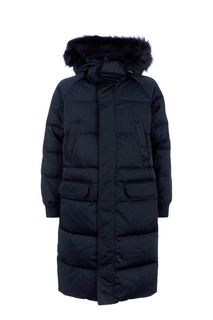 Удлиненный зимний пуховик с капюшоном Calvin Klein Jeans