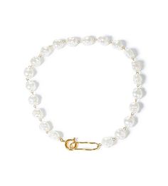 Золотистое колье с барочным жемчугом Aqua