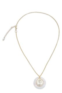 Золотистое колье с вставками из жемчуга и перламутра Cosmos