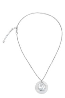 Серебристое колье с вставками из жемчуга и перламутра Cosmos