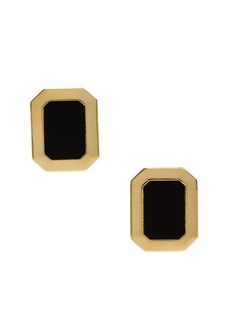 Золотистые серьги с черными вставками Cosmos