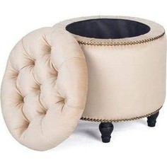 Пуф Euroson Chester vs-02 круглый supernova col.01 (велюр молочный)