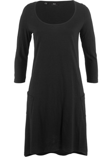 Платье из трикотажа фламе с рукавом 3/4 Bonprix