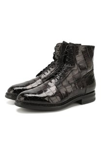 Ботинки из кожи аллигатора Santoni