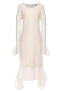 Платье из смеси шелка и хлопка Lanvin