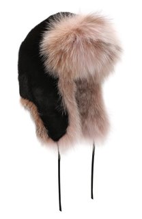 Шапка-ушанка из меха норки и рыси FurLand