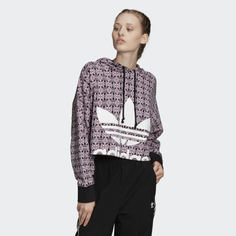 Укороченная худи Trefoil Allover Print adidas Originals