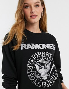 Черный свитшот с принтом \"Ramones\" Stradivarius-Белый
