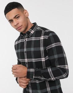 Рубашка в черную и розовую клетку River Island-Черный