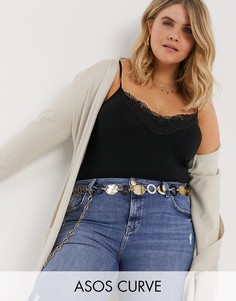 Ремень-цепочка с черепаховыми кольцами ASOS DESIGN-Золотой